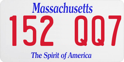 MA license plate 152QQ7