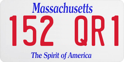 MA license plate 152QR1