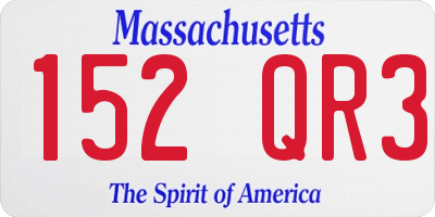 MA license plate 152QR3