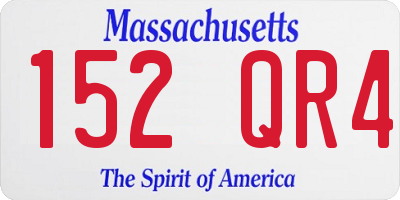 MA license plate 152QR4