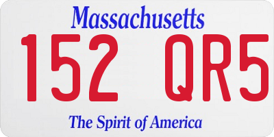 MA license plate 152QR5