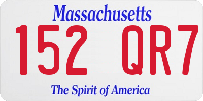MA license plate 152QR7