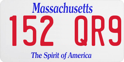 MA license plate 152QR9