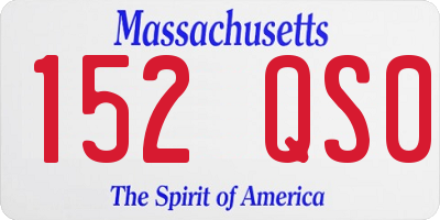MA license plate 152QS0