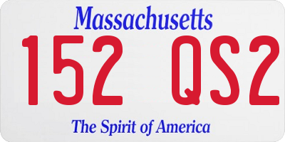 MA license plate 152QS2