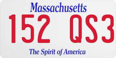 MA license plate 152QS3