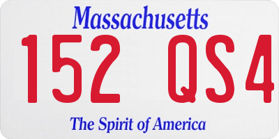 MA license plate 152QS4