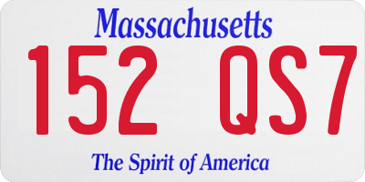 MA license plate 152QS7