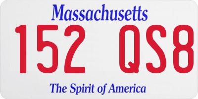 MA license plate 152QS8