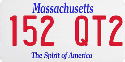 MA license plate 152QT2