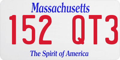 MA license plate 152QT3