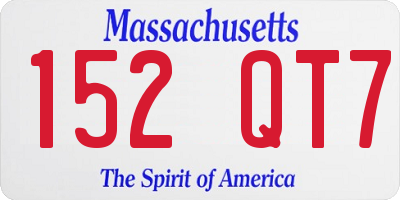 MA license plate 152QT7