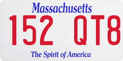 MA license plate 152QT8
