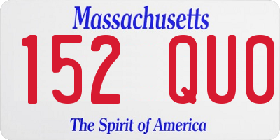 MA license plate 152QU0