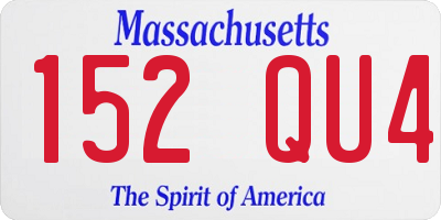 MA license plate 152QU4