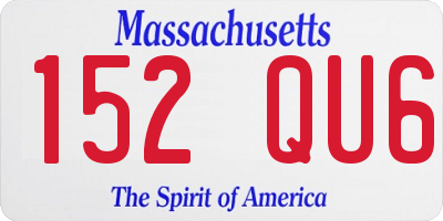 MA license plate 152QU6