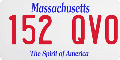 MA license plate 152QV0
