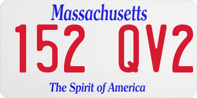 MA license plate 152QV2