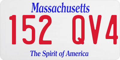 MA license plate 152QV4