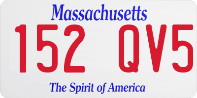 MA license plate 152QV5