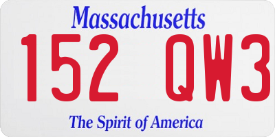 MA license plate 152QW3