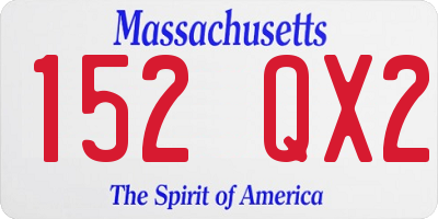 MA license plate 152QX2