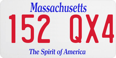 MA license plate 152QX4