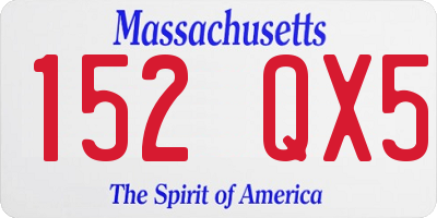 MA license plate 152QX5