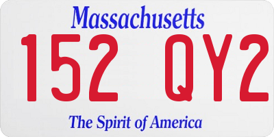 MA license plate 152QY2