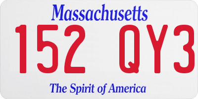 MA license plate 152QY3