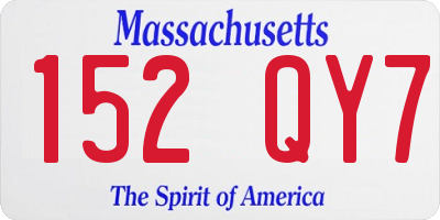 MA license plate 152QY7
