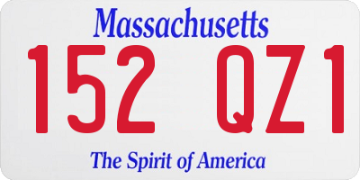 MA license plate 152QZ1