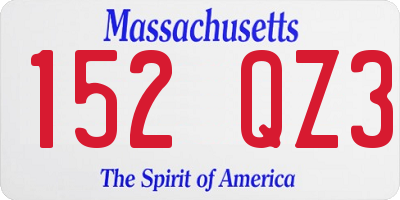 MA license plate 152QZ3