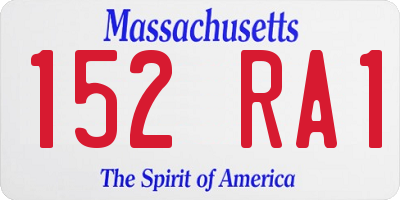 MA license plate 152RA1