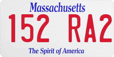 MA license plate 152RA2