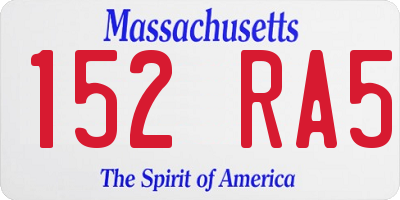 MA license plate 152RA5
