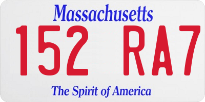 MA license plate 152RA7