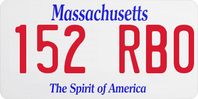 MA license plate 152RB0