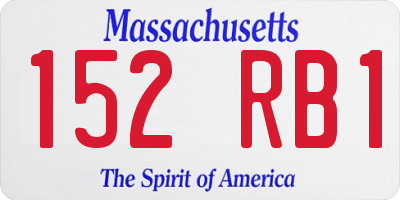 MA license plate 152RB1