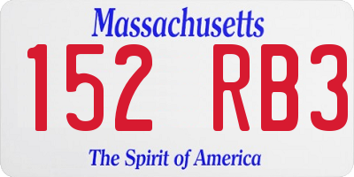 MA license plate 152RB3