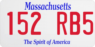 MA license plate 152RB5