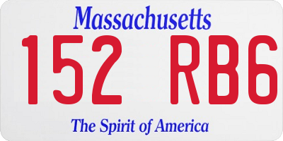 MA license plate 152RB6