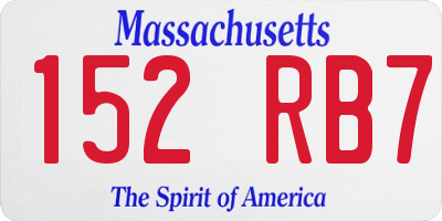 MA license plate 152RB7