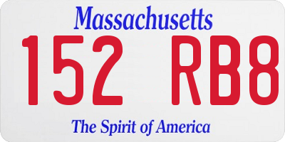 MA license plate 152RB8