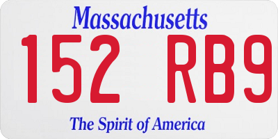 MA license plate 152RB9
