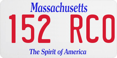 MA license plate 152RC0