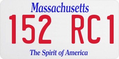MA license plate 152RC1