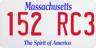 MA license plate 152RC3