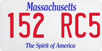 MA license plate 152RC5