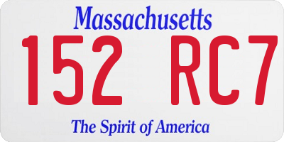 MA license plate 152RC7